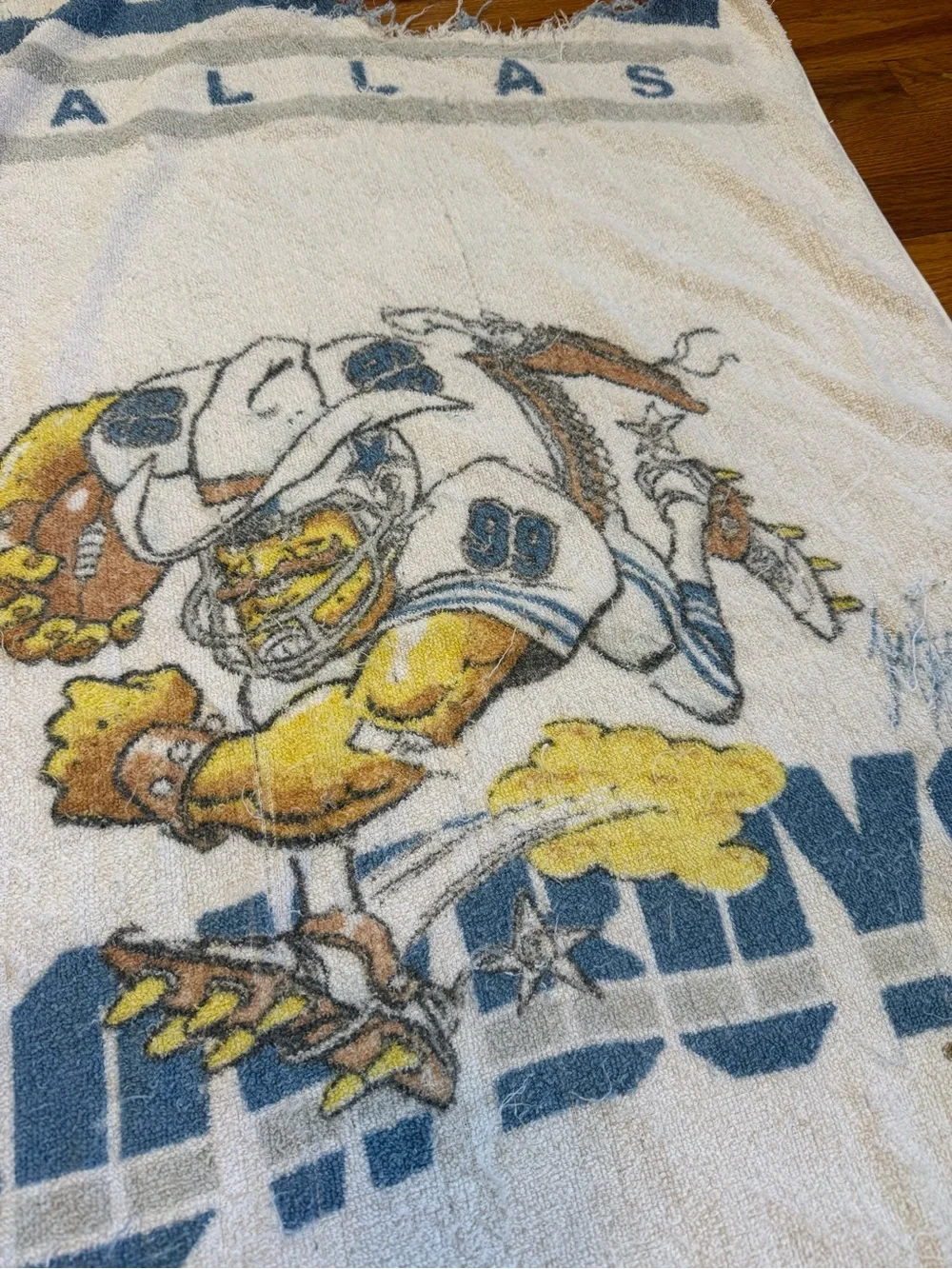 Vintage 80s Dallas Cowboys Towel, NFL Football Tapestry, 29x55, Beach Bath